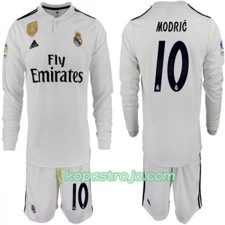Billiga Fotbollströjor Real Madrid MODRIC 10 Barn Hemma tröja 2018/19 Långärmad